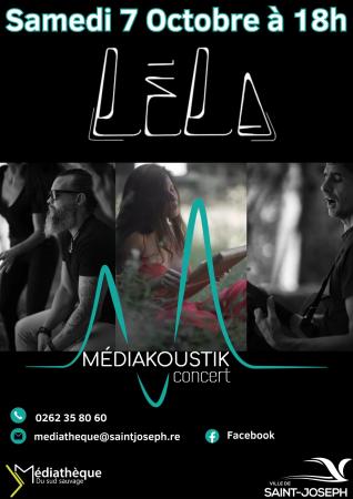 Samedi 7 octobre 2023 à 18h : le groupe Léla est l'invité du Médiakoustik.