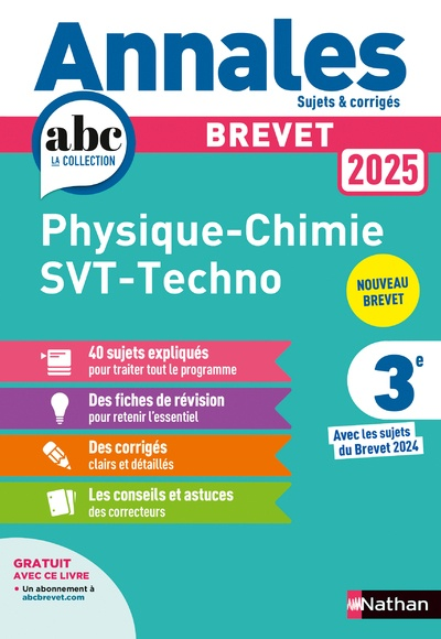 Physique-chimie, sciences de la vie et de la terre, techno 3e