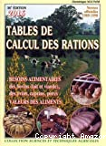 Tables de calcul des rations pour bovins (lait et viande), ovins, caprins, chevaux, porcs...